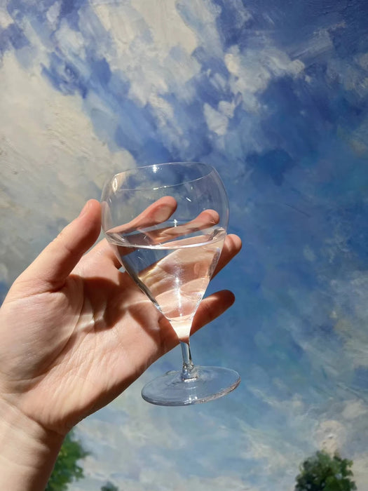 Japanese Water Droplets Style Short Wine Glass Handmade Crystal Extremely Thin Craft Red Wine Champagne Sherry Glass Cup