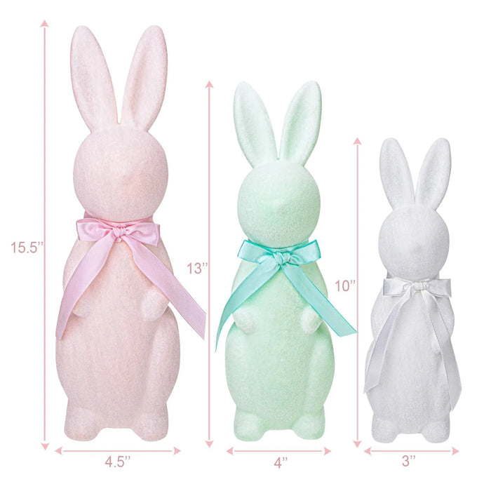Easter Flocking Ornaments Plush Bunny Spring Decoration Scene Arrangement Gift Detachable Easter Bunny Ornament Easter Gift