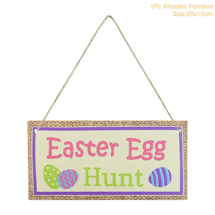 Easter Decoration for Home Wooden Easter Egg Holder Shelves DIY Craft Handmade Ornaments Kids Gift Happy Easter Party Decor 2025