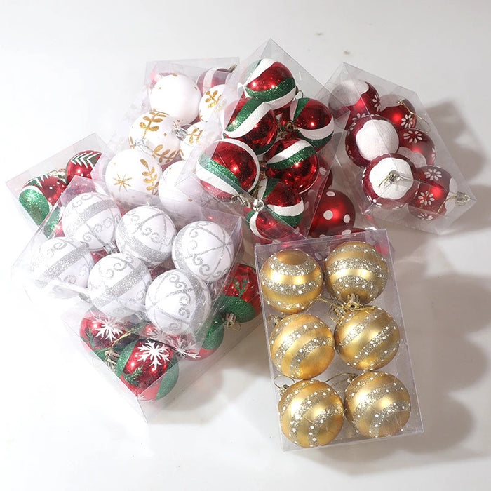 6Pcs/box 6cm Christmas Ball Ornaments Tree Hanging Pendant Christmas Decorations