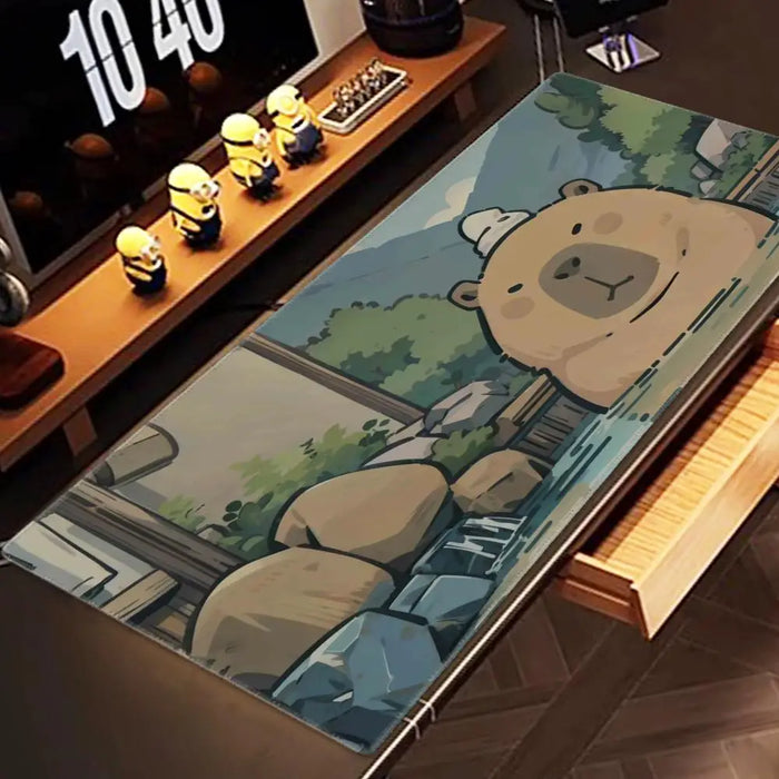 CUTE Capybara Mousepad INS Tide Round Keyboard Mat Table Mat Students Cabinet Gamer Desktop Mousepad Cup Mats Deskpad Home