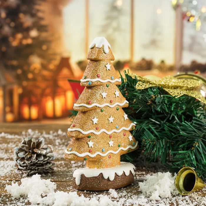 Vilead 15cm Resin Gingerbread Christmas Tree Figurines