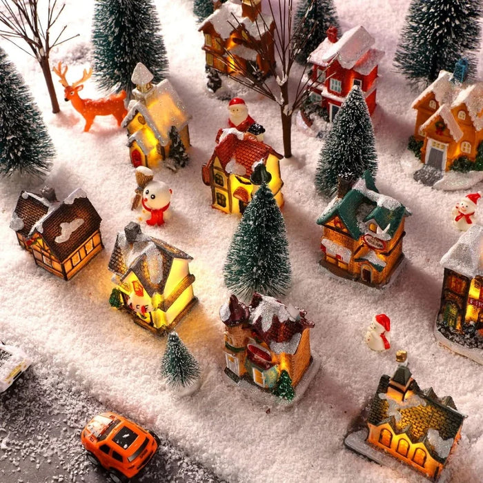 Mini LED Christmas Winter Village Houses Building Collection