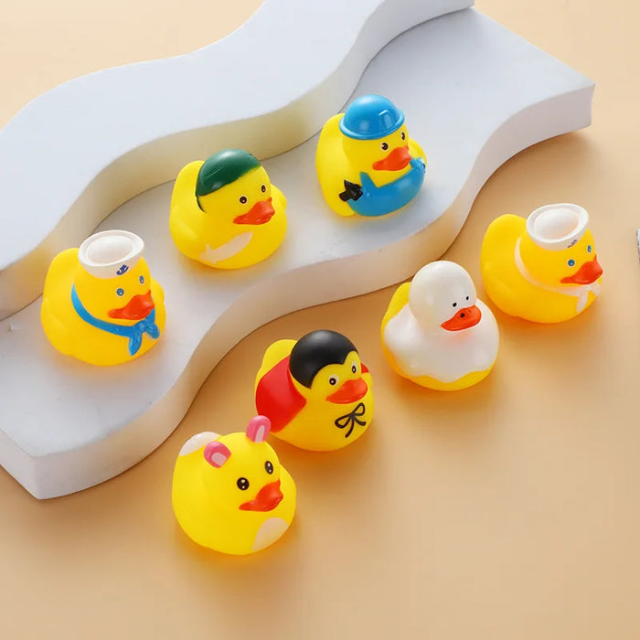 Cute Floating Little Yellow Duck with Squeeze Sound Baby Bath Toys