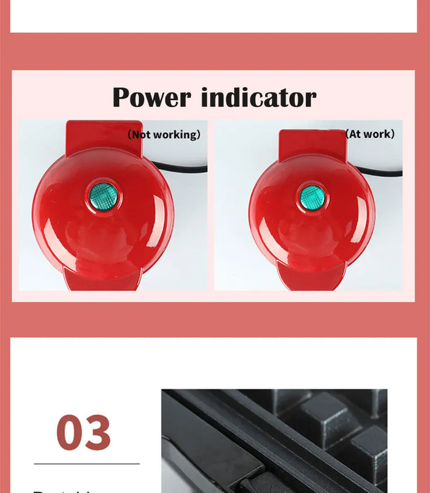 110V&220V Electric Mini Waffles Maker Machine Kitchen Cooking Appliance