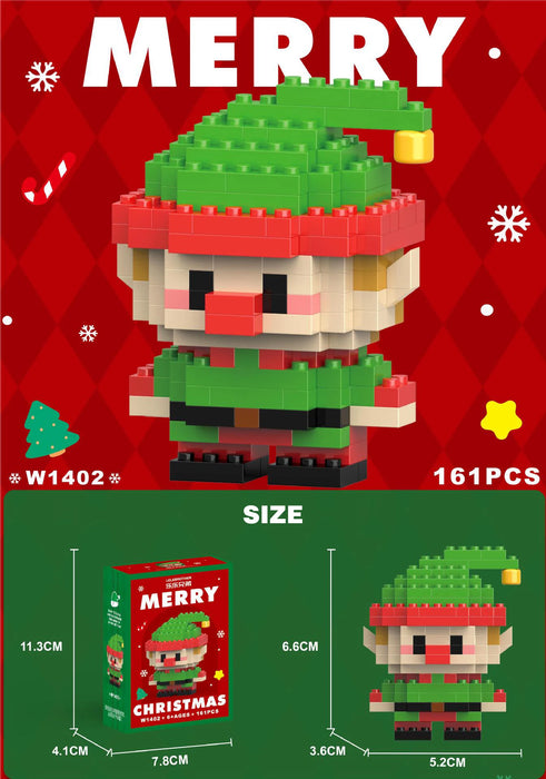 Christmas Gifts Micro Building Block Series Santa Claus Reindeer Puzzle Assembling Bricks Table Decoration Toys Children Kids