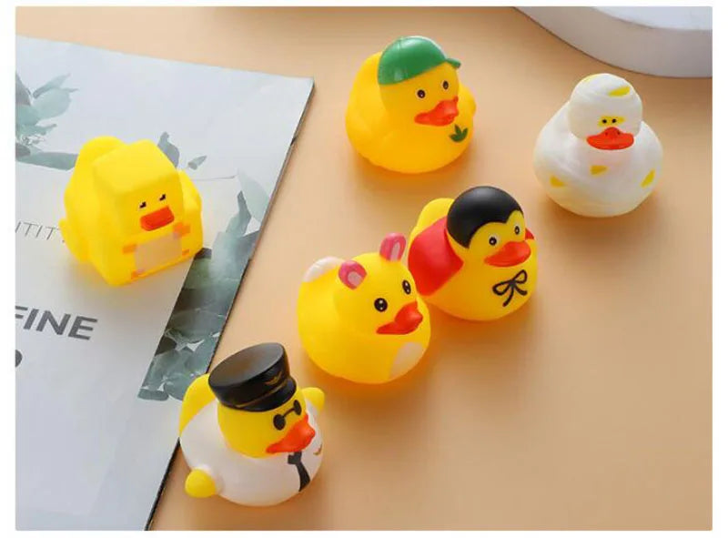 1pcs Yellow Baby Duck Rubber Bath Toys for Toddler