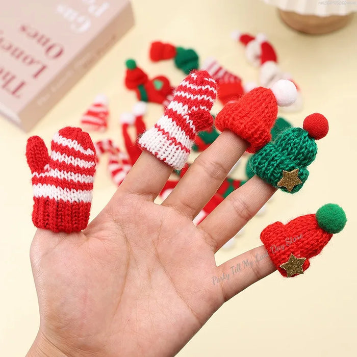 1pcs Mini Christmas Wine Bottle Covers Santa Hats Scarf