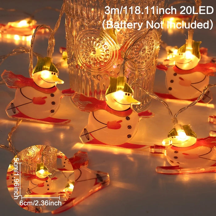 Christmas Santa Claus String Light Garland Xmas Tree Pendant