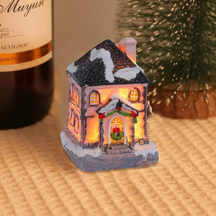 LED Village House Light Up Christmas Village House Resin Light Beacon Table