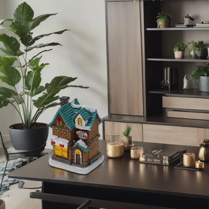 Brightness LED Light Up Small Village House Scene Christmas Decor Ornament 2024 New Year Home Decor Navidad