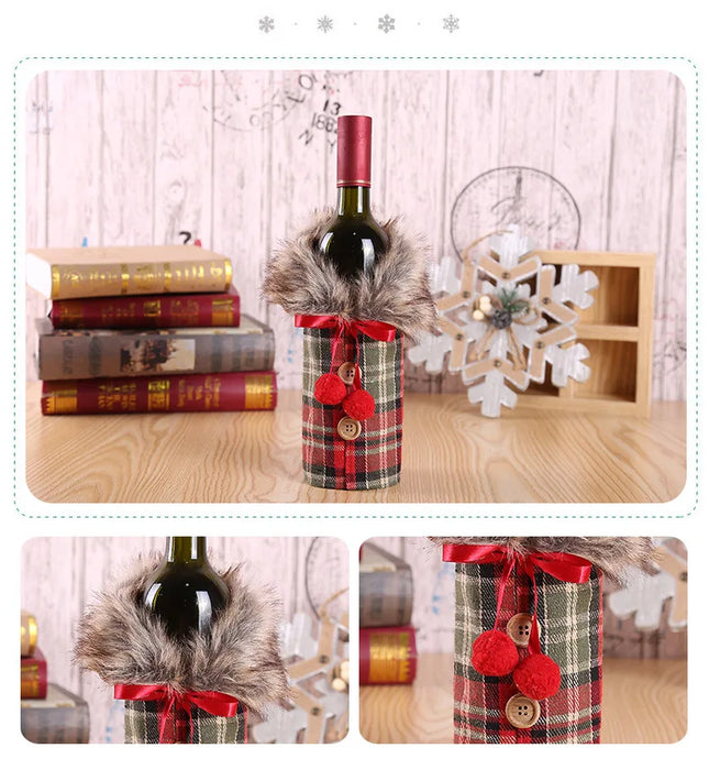 Christmas Wine Bottle Cover Merry Christmas Decorations