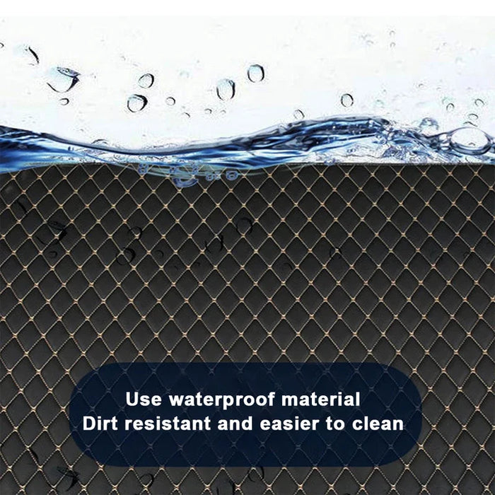 Car Floor Mats 4PCS Universal PU Leather Waterproof Auto Foot Pad Protector