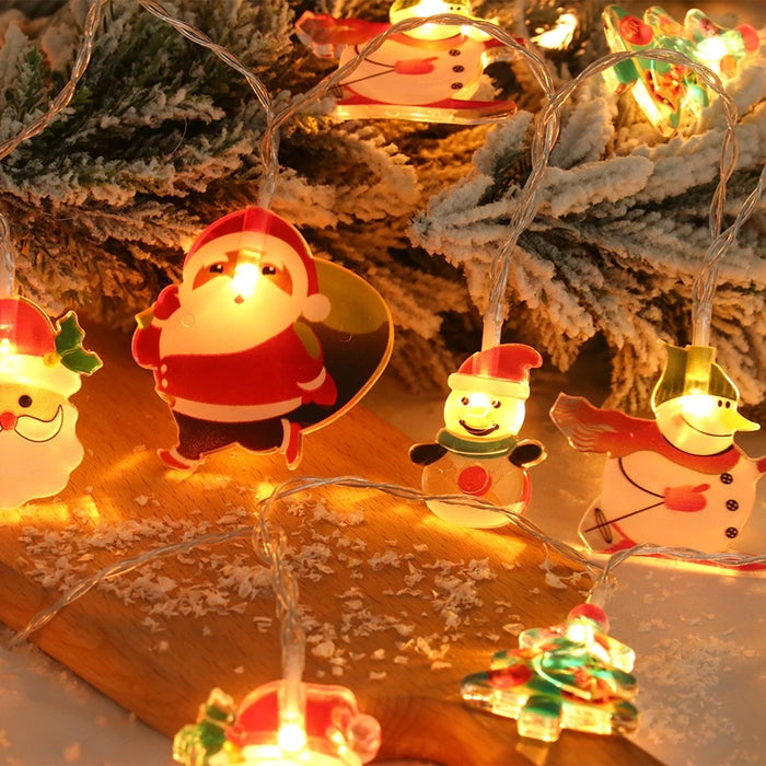 Christmas Santa Claus String Light Garland Xmas Tree Pendant