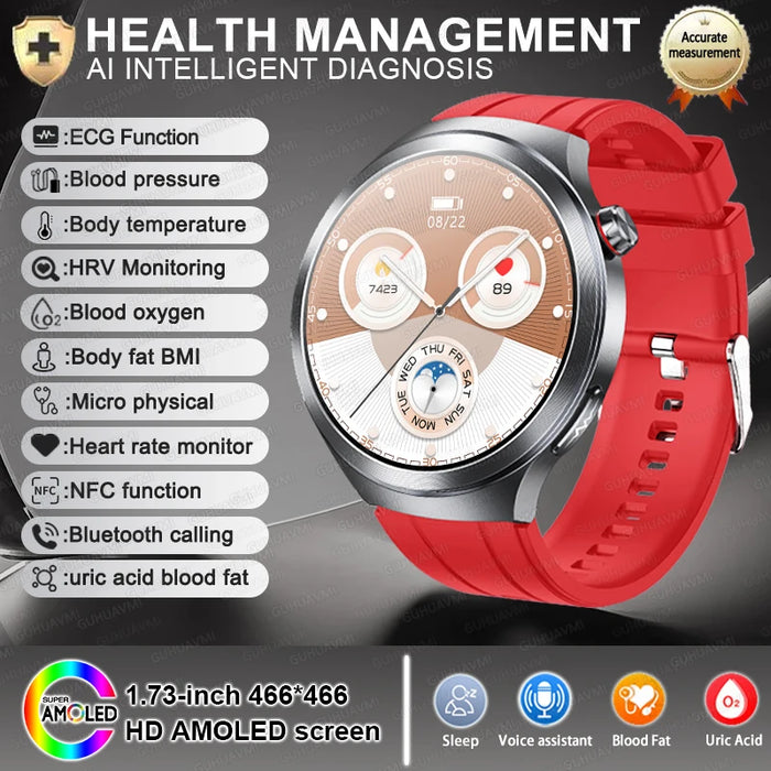 2025 New Micro Physical Examination ECG SmartWatch Blood Pressure Emotional Detection Fatigue Monitoring Smartwatch