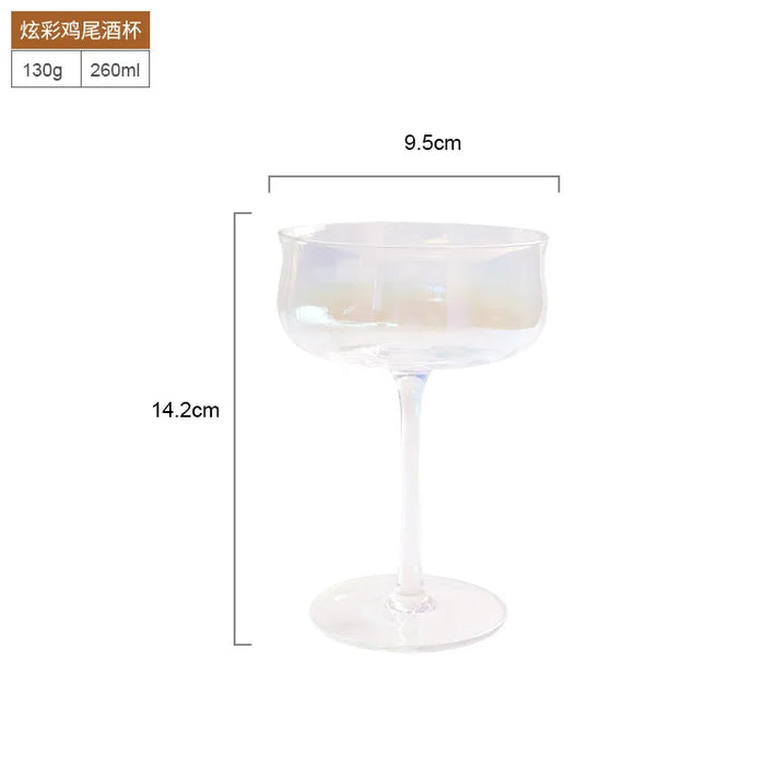 Golden Edge Ripple Champagne Wine Glass Colourful Home Transparent Lead Free Crystal Cocktail Glasses Whiskey Juice Drinking Cup