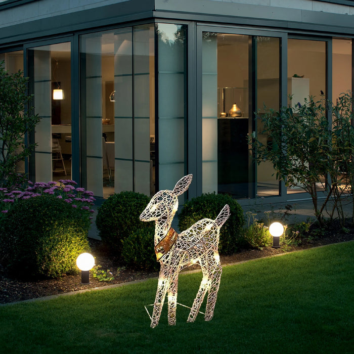 Metal Frame Reindeer Decor Glowing Christmas Deer Ornament Set with Led Lights