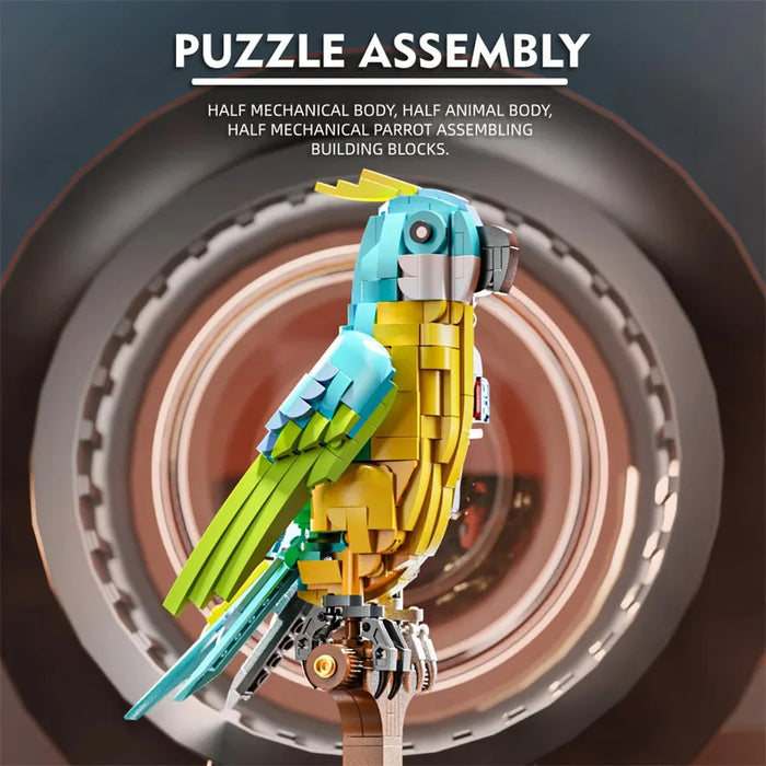 Technical Mechanical Shark Parrot Mantis Frog Manta Ray Sea Animal Light Building Blocks Bricks Model Assembly Toy For Kid Gift