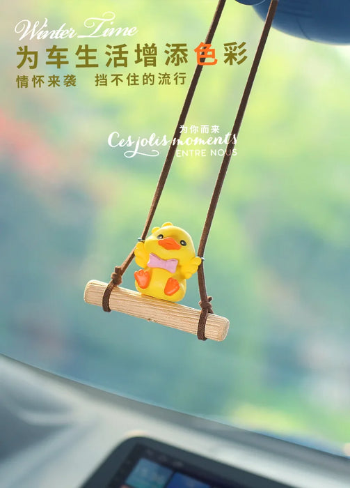 Yellow Swinging Little Duck Interior Car Decoration