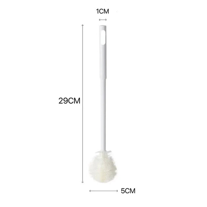 Silicone Milk Bottle Brush Cup Scrubber Glass Cleaner Long Handle Drink Bottle Clean Brush Kitchen Cleaning Tool