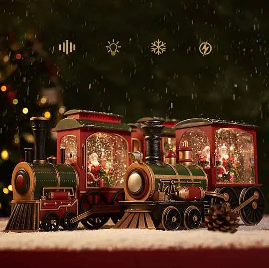 Christmas Gift Train Crystal Ball Ornament Lighting Train