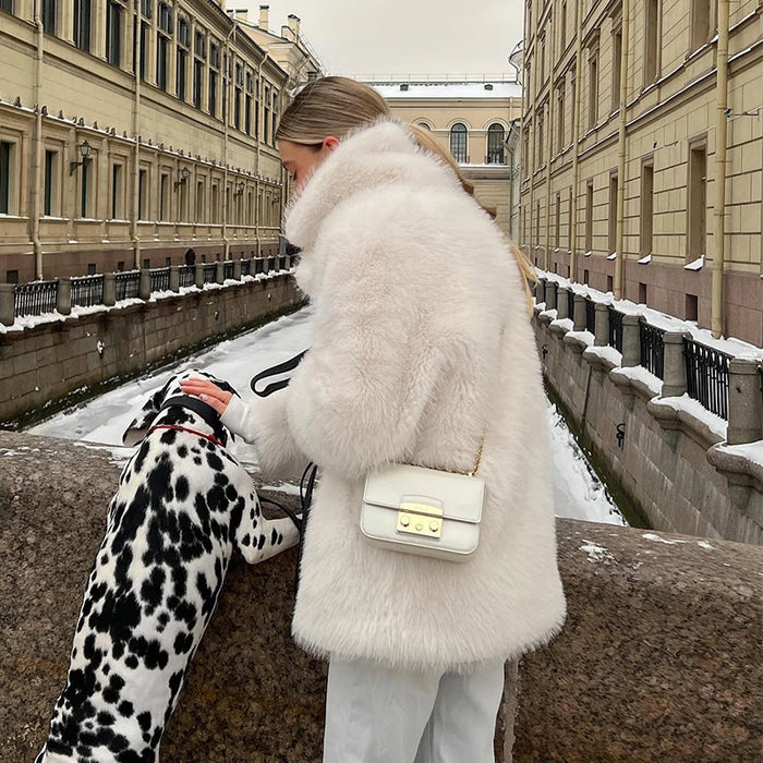 Luxury Brand Eco-coat Exclusive Fluffy Furry Faux Fur