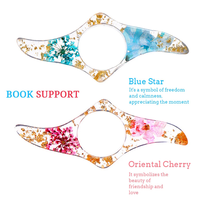Exquisite Dried Flowers Thumb Book Support Book Page Holder Reading Aid Convenient Bookmark Book Accessories for School Office