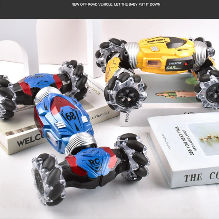 Rc Stunt Car Dual Remote Control Watch Gesture Sensor Drift 2.4GHz 4wd Rotation Deformation Electric Toy for Kids Boys Christmas