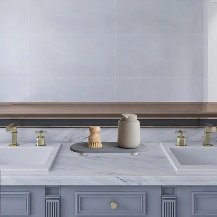 Water Absorbing Stone Counter Tray Quick Drying Neat Diatomaceous Earth Sink Tray Coasters Kitchen Sponge Hand Soap Holder