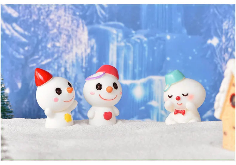 Christmas Santa Claus Snowman Figurine Miniatures Figurines