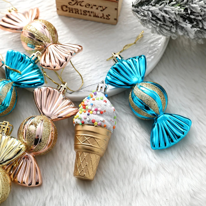 Mix Cute Candy Donuts Cupcake Ice Cream Cone Christmas Ornaments