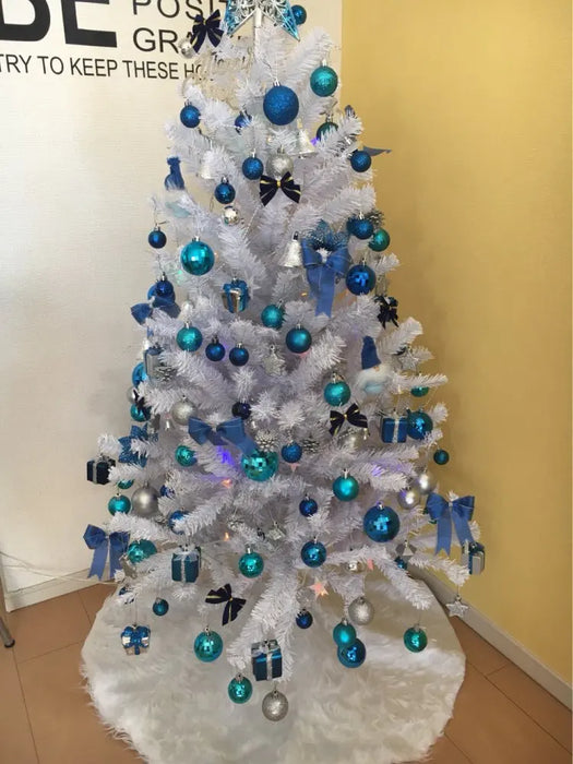 Christmas Christmas tree skirt base decoration pure white plush carpet