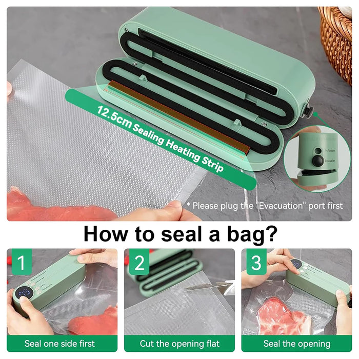 Mini Vacuum Sealer Portable Wireless Food Vacuum Sealer USB Rechargeable Package Plastic Bags Automatic Vacuum Sealing Machine