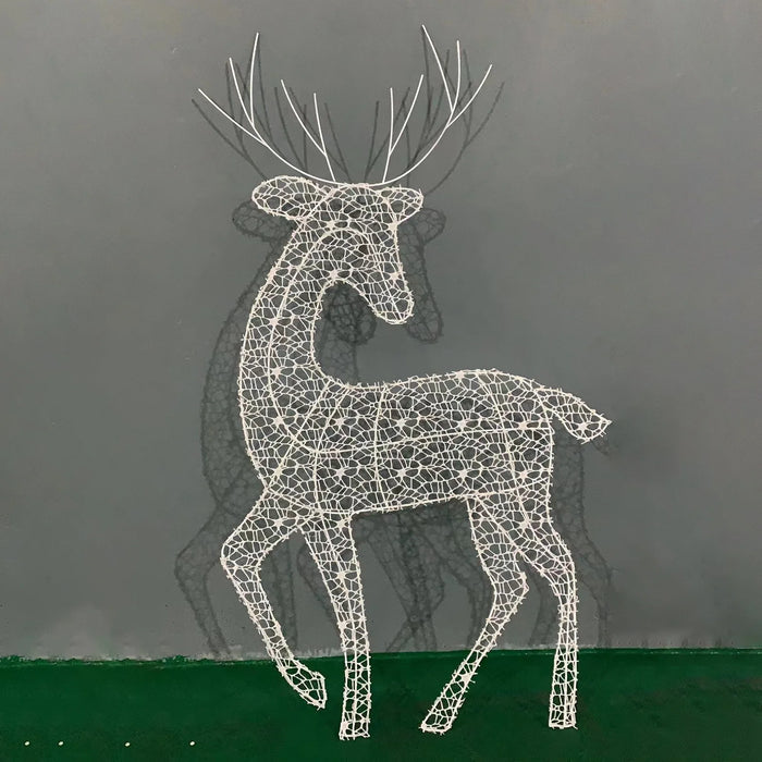 Metal Frame Reindeer Decor Glowing Christmas Deer Ornament Set with Led Lights