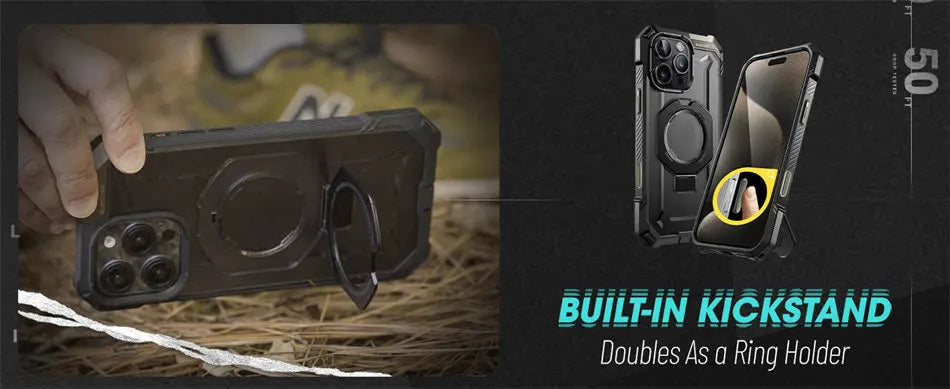 SUPCASE For iPhone 16 Pro Max Case with Camera Control Capture Button UB Grip Heavy Duty Rugged Magnetic Phone Case with Stand