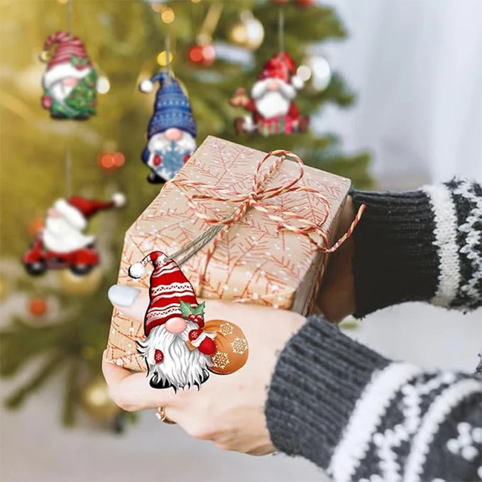 Wooden Christmas Gnome Hanging Ornaments Christmas Tree