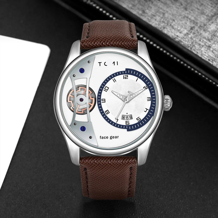 Set Gift Box for Men's Minimalist Business Watch Luxury Versatile Double Strap Detachable Watch Festival Gift