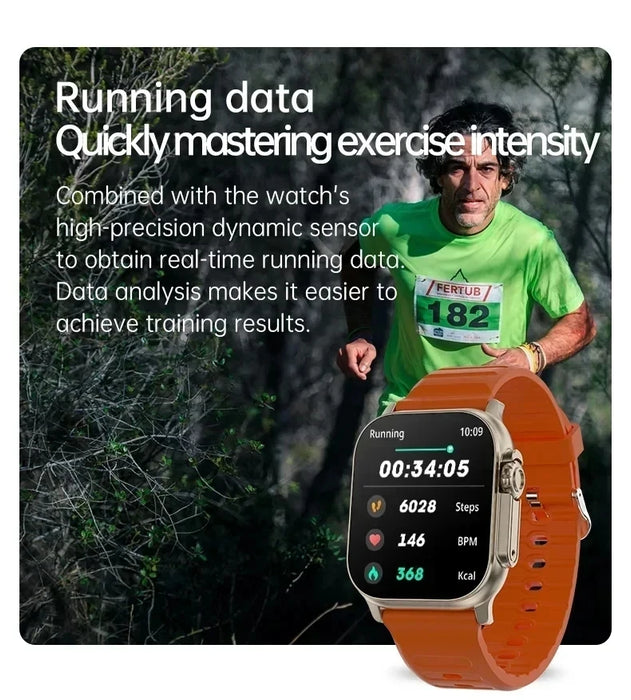 2025 New T900 Ultra Smartwatch 49mm 2.09" AMOLED Screen NFC Fitness Waterproof Watches for Man IWO Watch Ultra 9 Smart Watch Men
