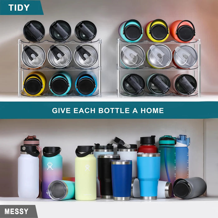 Multilayer Water Bottle Organizer For Stanley Tumbler Organizer Cabinet Stackable Wine Rack Beverage Thermos Storage shelf