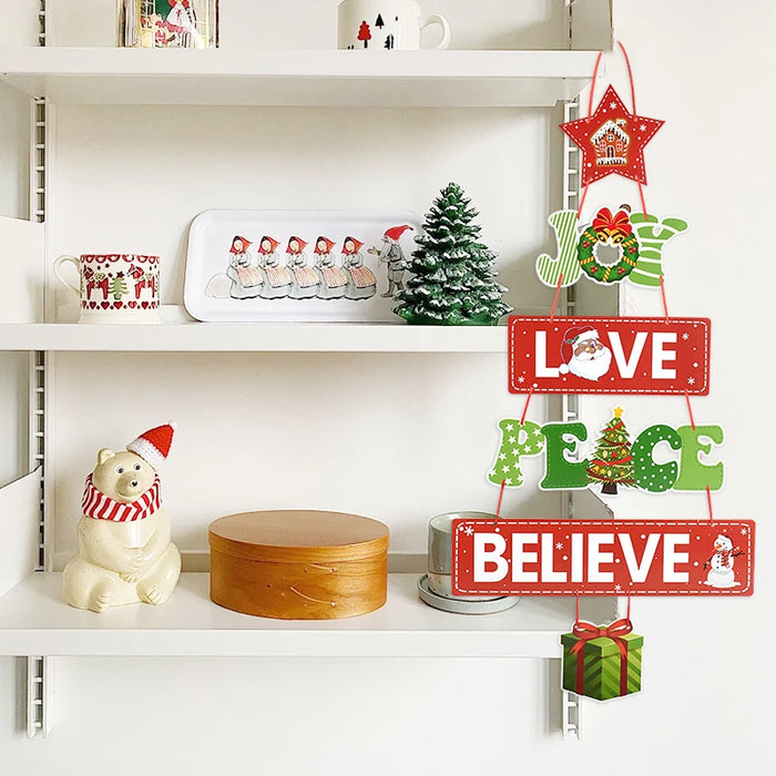 Christmas Door Hanging Paper Ornament Santa Claus Pendants