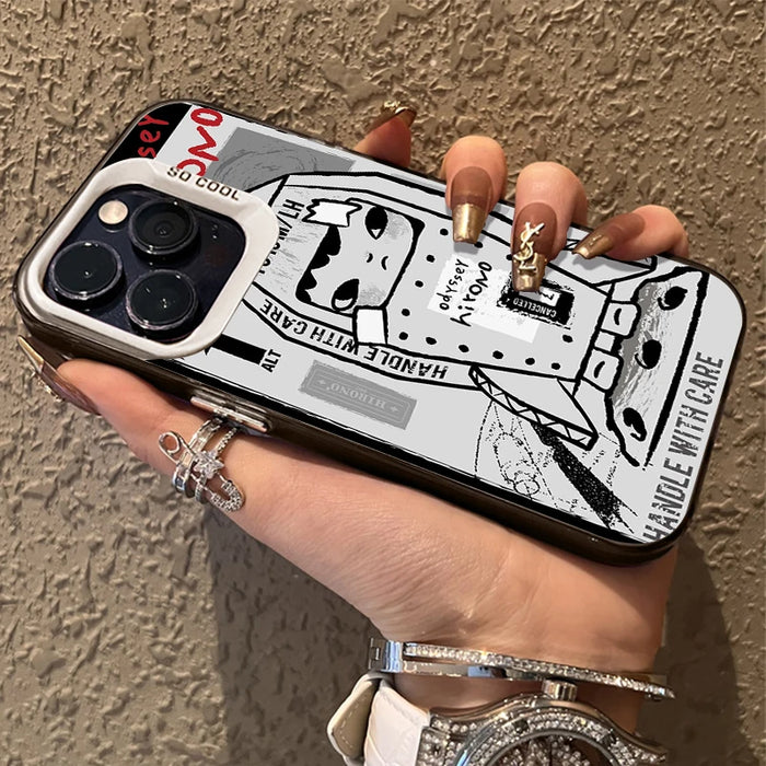Cartoon Graffiti Hirono Phone Case For iPhone 16 Pro Max 15 14 13 Pro Max 16 Plus Hard Shockproof Matte Back Cover