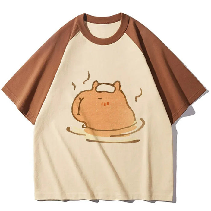 Capybara t-shirts women athleisure comfortable t-shirts female harajuku Japanese funny clothes