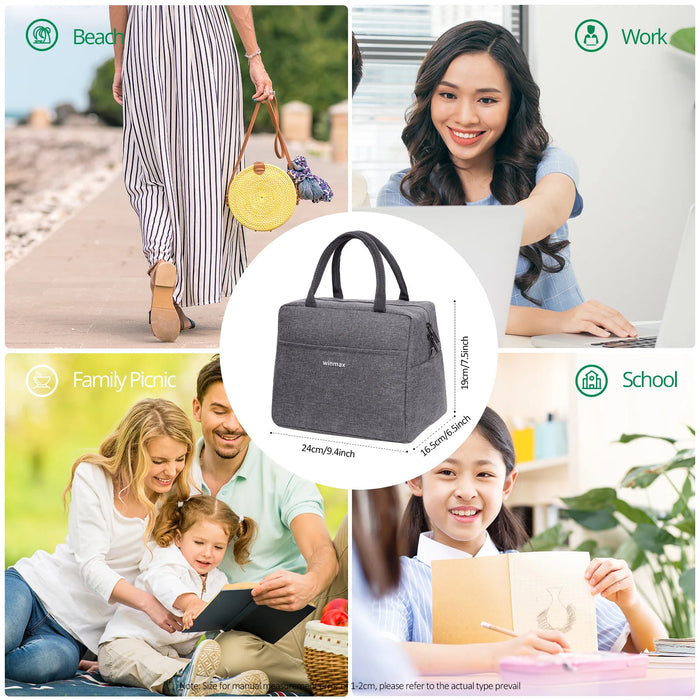 Lunch Box Thermal Bag Portable Waterproof Durable Wide Opening