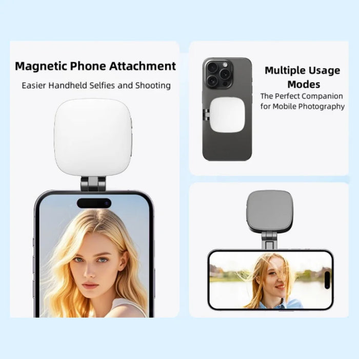 Magnetic Phone Fill Light for Selfie & Live-Streaming LED Beauty Light with Long Battery Life 4 Color Temps & 5 Bright Levels