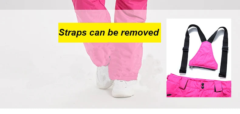 Ski Pants Women Thick  Waterproof Winter Snow Pants Breathable Overalls