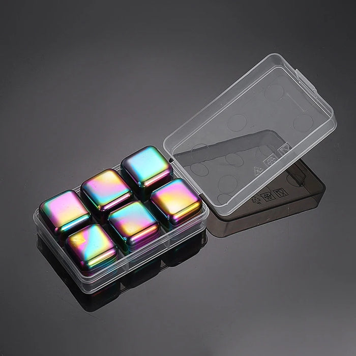 Reusable Stainless Steel Ice Cubes, 304 Steel Chilling Stones for Whiskey, Wine, Beer, Drink, Quick-Freeze Cooling Rock Bar Tool