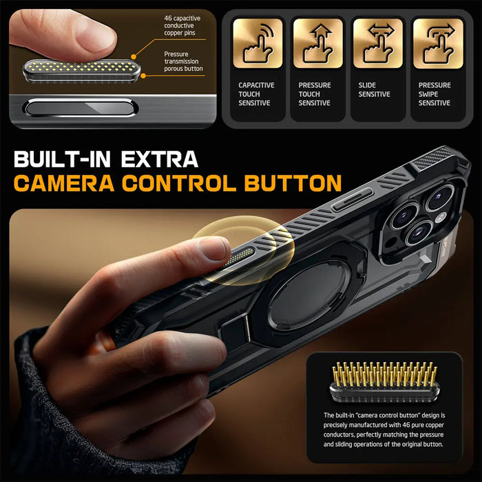 SUPCASE For iPhone 16 Pro Max Case with Camera Control Capture Button UB Grip Heavy Duty Rugged Magnetic Phone Case with Stand