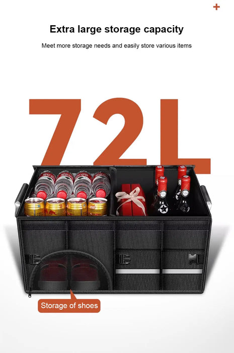 SEAMETAL Foldable Trunk Storage Box Waterproof Oxford Cloth 110L Large-Capacity Car Organizer for Camping/Fishing Easy to Carry