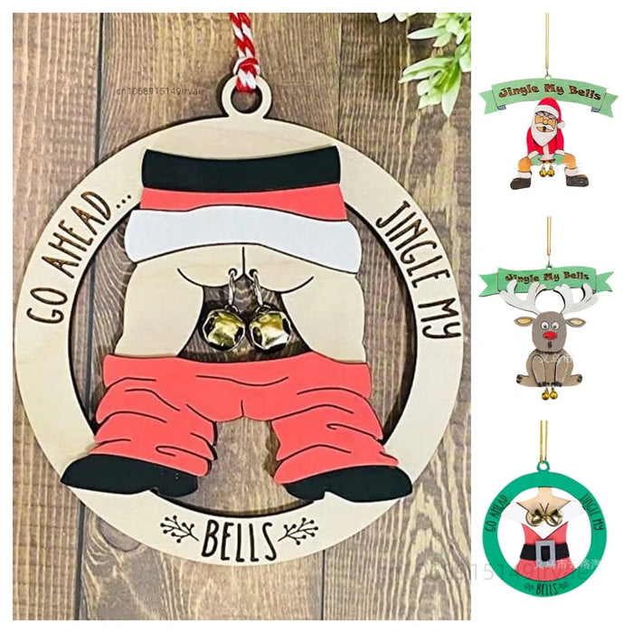 Jingle My Bells Funny Christmas Tree Hanging Ornament Santa Butt Bell