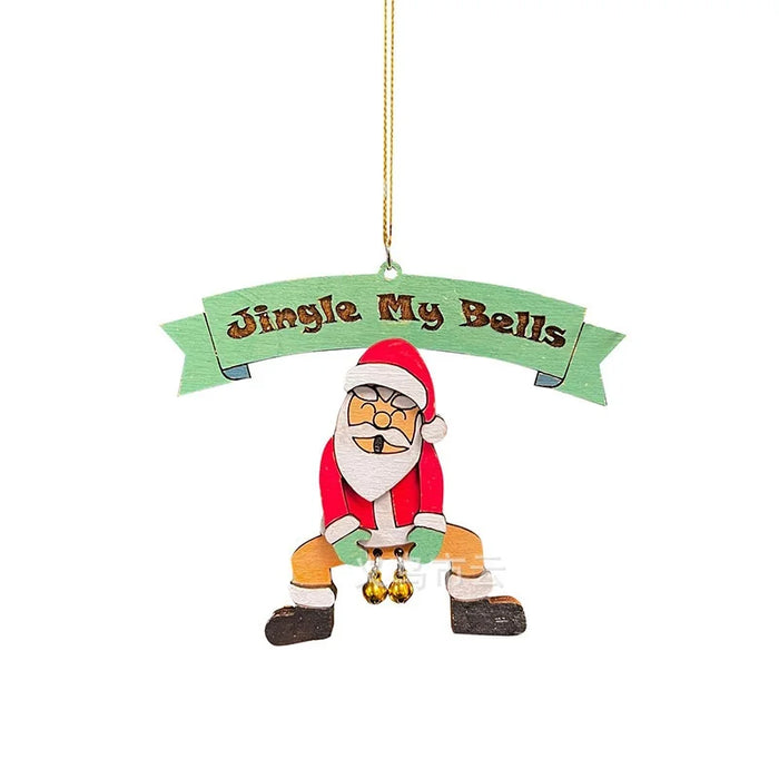 Jingle My Bells Funny Christmas Tree Hanging Ornament Santa Butt Bell
